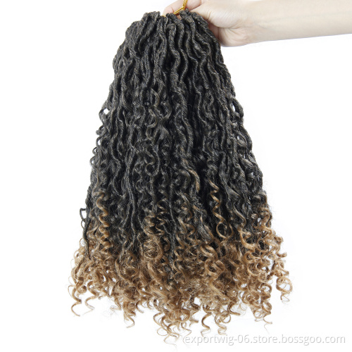 River Goddess Locs Crochet Hair Wavy With Curly Ends Pre-loop Synthetic Crochet Braids Twist Braiding Goddess Faux Locs Hair